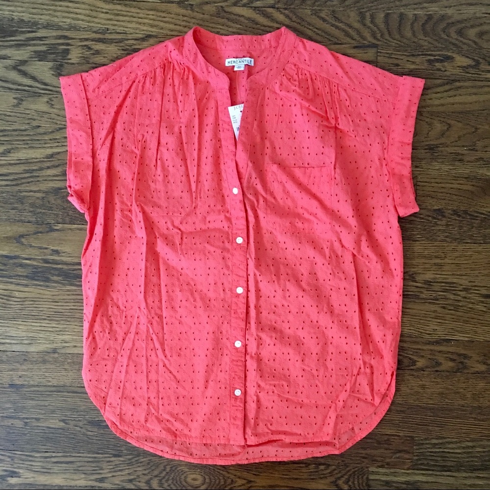 NWT J.Crew Eyelet Camp Shirt XS